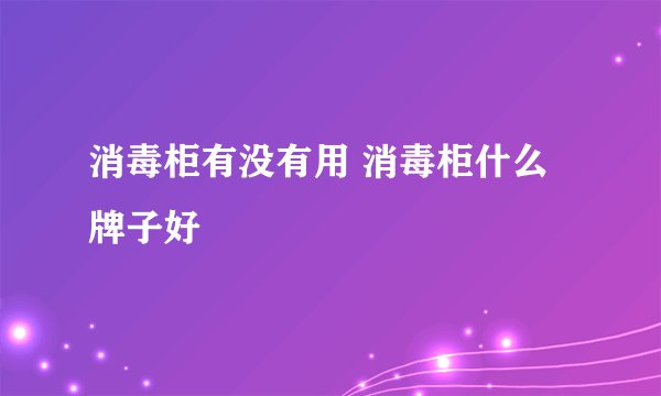 消毒柜有没有用 消毒柜什么牌子好