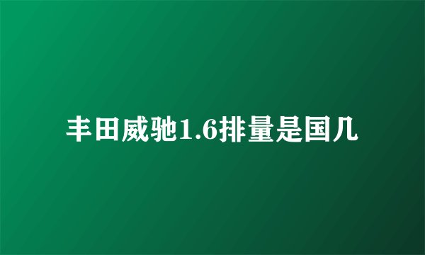 丰田威驰1.6排量是国几