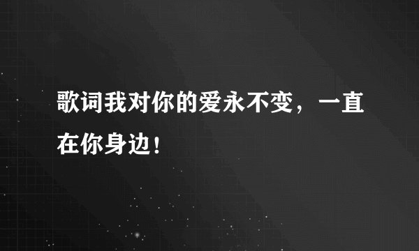 歌词我对你的爱永不变，一直在你身边！