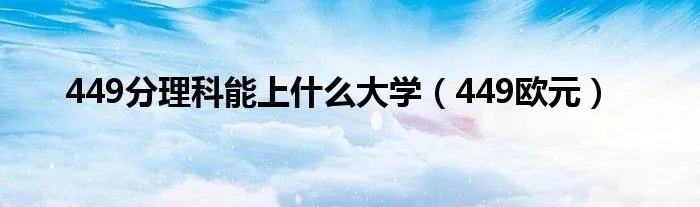 449分理科能上什么大学（449欧元）