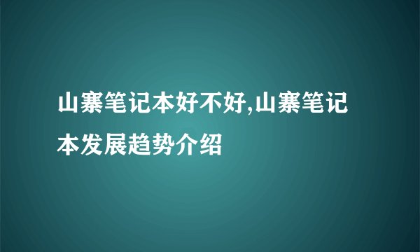 山寨笔记本好不好,山寨笔记本发展趋势介绍
