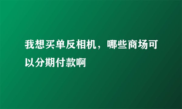 我想买单反相机，哪些商场可以分期付款啊