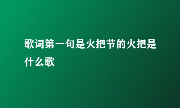 歌词第一句是火把节的火把是什么歌