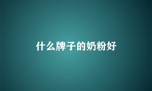 什么牌子的奶粉好