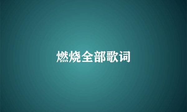 燃烧全部歌词