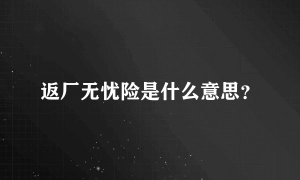 返厂无忧险是什么意思？