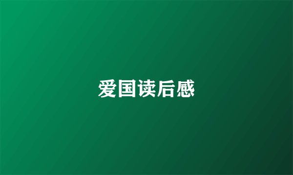 爱国读后感