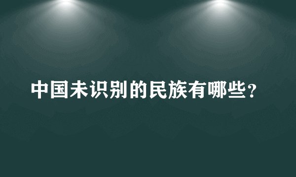 中国未识别的民族有哪些？