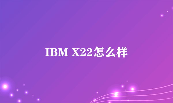 IBM X22怎么样