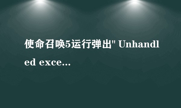 使命召唤5运行弹出