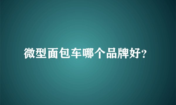 微型面包车哪个品牌好？