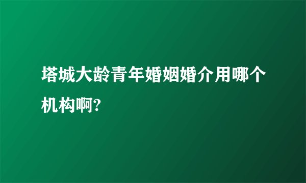塔城大龄青年婚姻婚介用哪个机构啊?