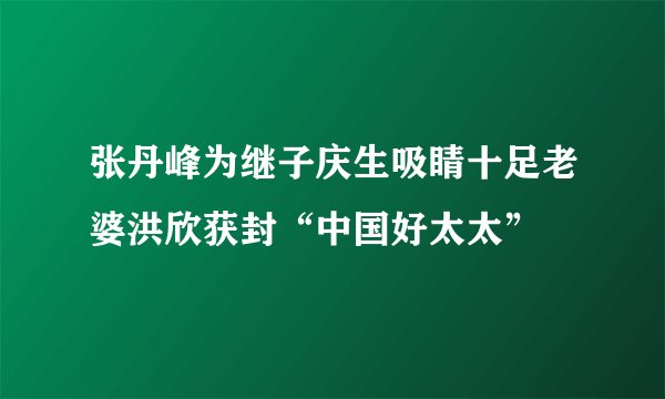 张丹峰为继子庆生吸睛十足老婆洪欣获封“中国好太太”