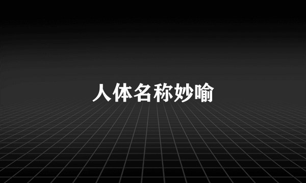 人体名称妙喻