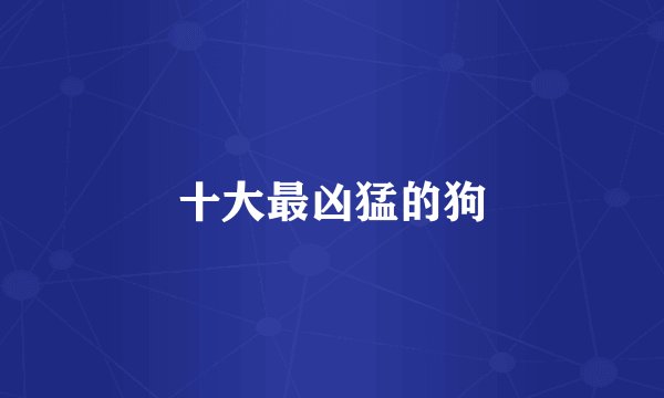 十大最凶猛的狗