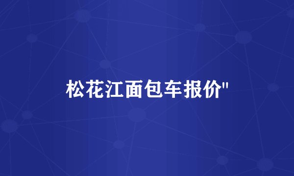 松花江面包车报价