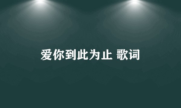 爱你到此为止 歌词