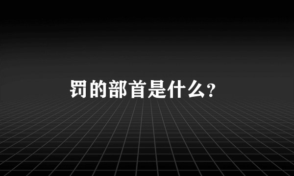 罚的部首是什么？