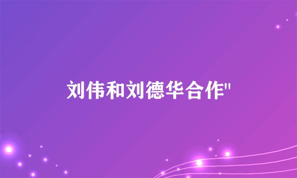 刘伟和刘德华合作