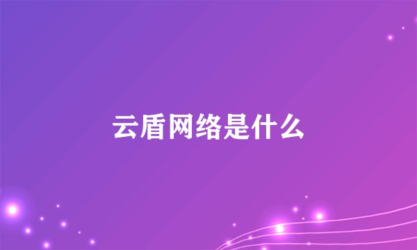 云盾网络是什么