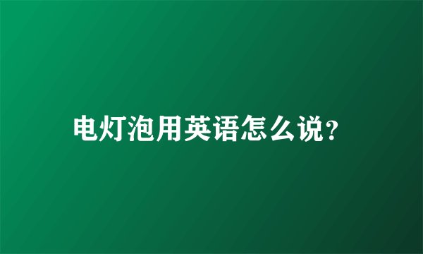 电灯泡用英语怎么说？