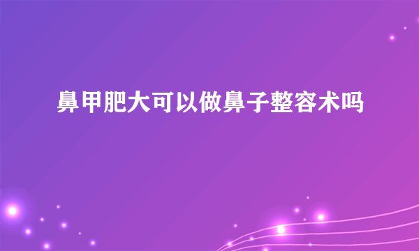 鼻甲肥大可以做鼻子整容术吗