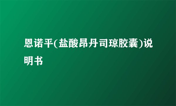 恩诺平(盐酸昂丹司琼胶囊)说明书
