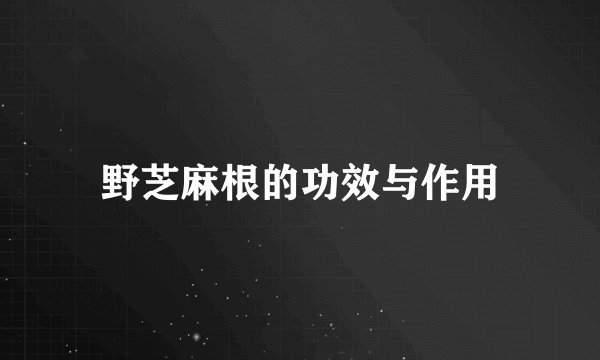 野芝麻根的功效与作用