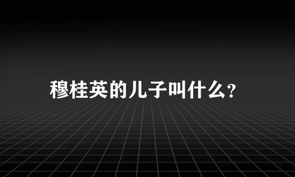 穆桂英的儿子叫什么？
