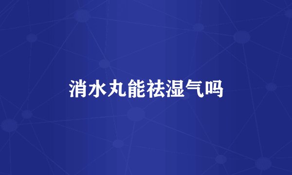 消水丸能祛湿气吗