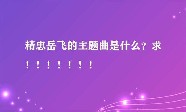 精忠岳飞的主题曲是什么？求！！！！！！！