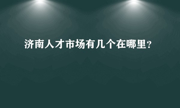 济南人才市场有几个在哪里？