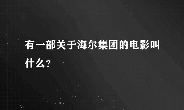 有一部关于海尔集团的电影叫什么？