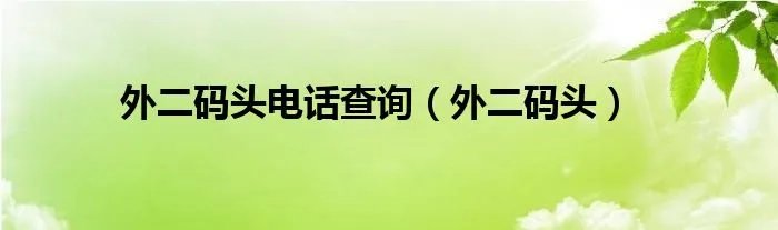 外二码头电话查询（外二码头）