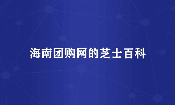 海南团购网的芝士百科