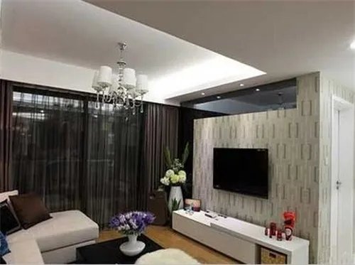 简欧风格电视墙装修效果图 简约时尚电视背景墙设计