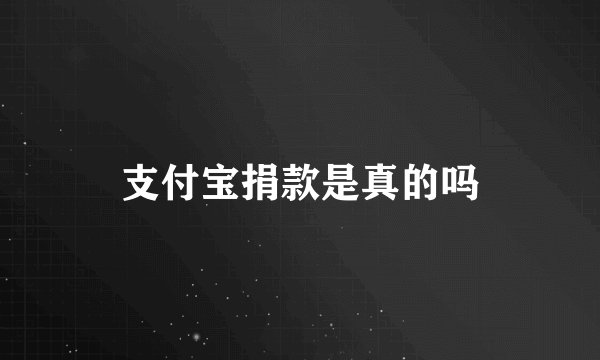 支付宝捐款是真的吗