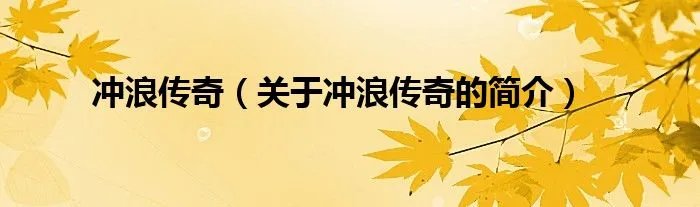 冲浪传奇（关于冲浪传奇的简介）