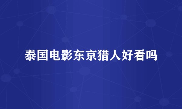 泰国电影东京猎人好看吗