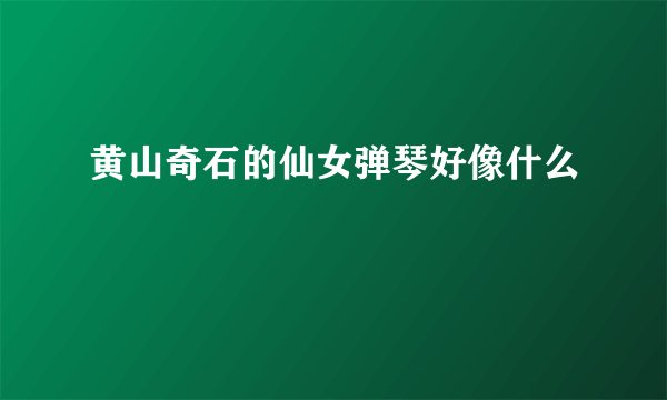 黄山奇石的仙女弹琴好像什么