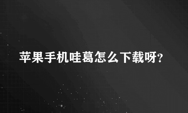 苹果手机哇葛怎么下载呀？
