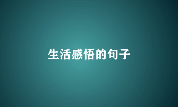 生活感悟的句子