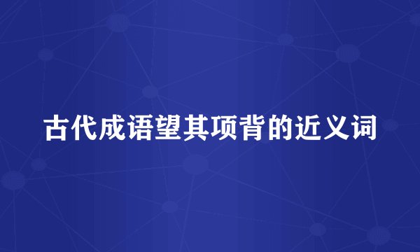 古代成语望其项背的近义词