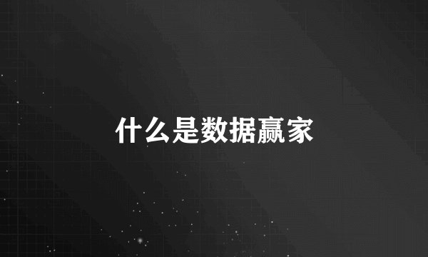 什么是数据赢家