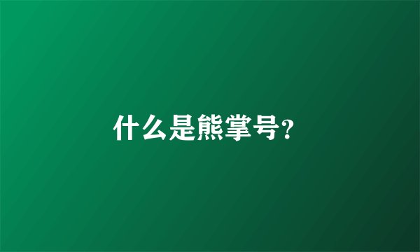 什么是熊掌号?
