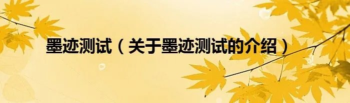 墨迹测试（关于墨迹测试的介绍）