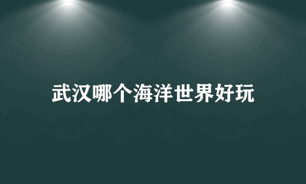 武汉哪个海洋世界好玩