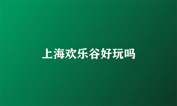 上海欢乐谷好玩吗