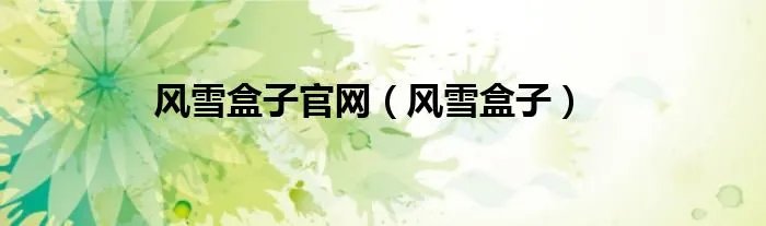 风雪盒子官网（风雪盒子）
