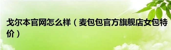 戈尔本官网怎么样（麦包包官方旗舰店女包特价）